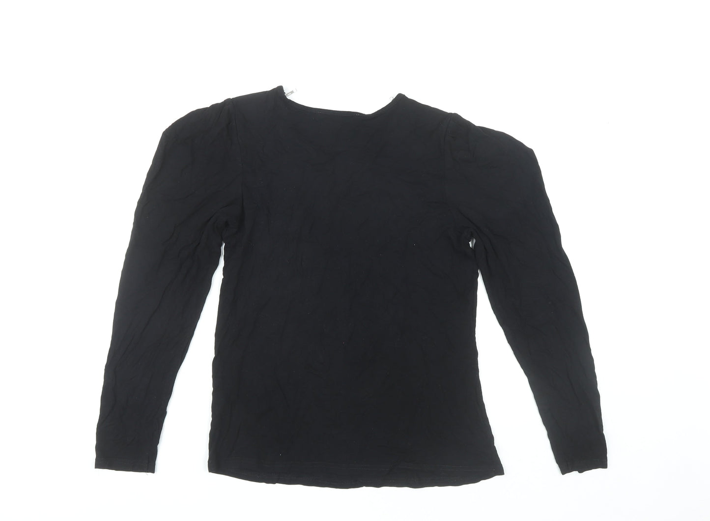 Womens UK Size M Oasis Black Basic Blouse