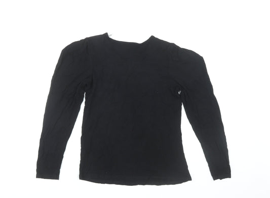 Womens UK Size M Oasis Black Basic Blouse