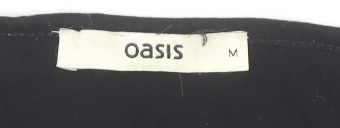 Womens UK Size M Oasis Black Basic Blouse
