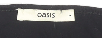 Womens UK Size M Oasis Black Basic Blouse