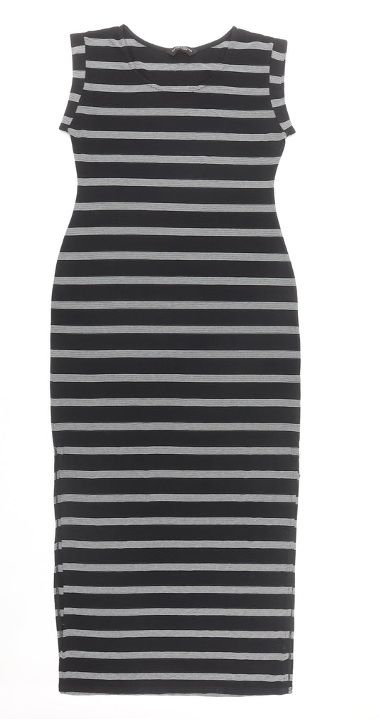 Dorothy Perkins Women's Black Striped Bodycon Dress