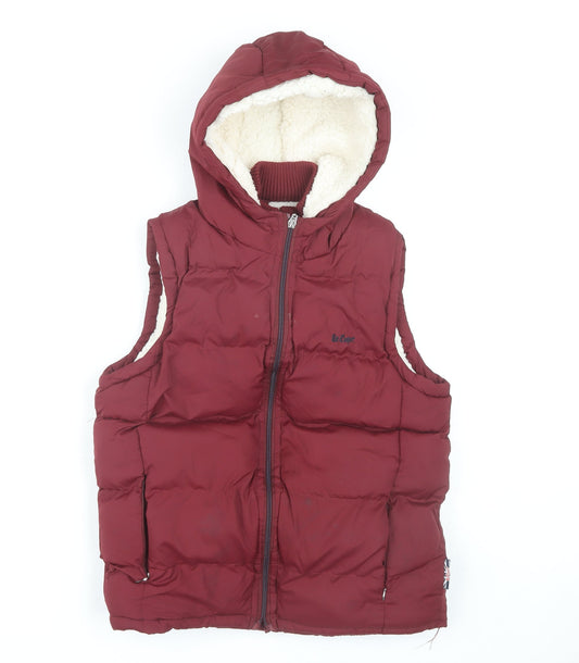 Womens UK Size 10 Lee Cooper Red Puffer Jacket