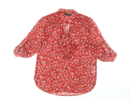 Womens UK Size 8 Dorothy Perkins Red Basic Blouse