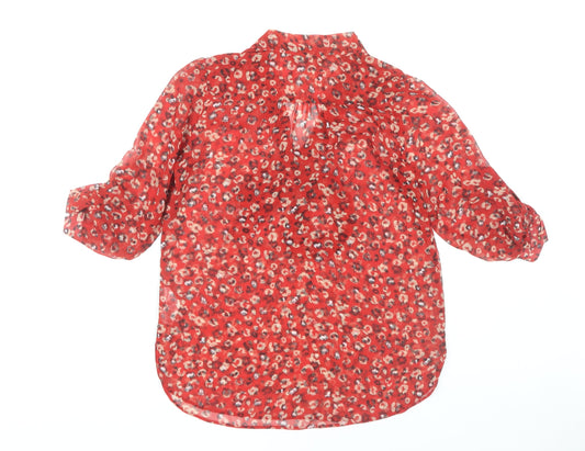 Womens UK Size 8 Dorothy Perkins Red Basic Blouse