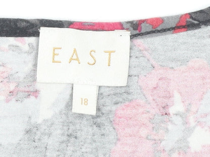 East Women's Floral Wrap Blouse, Multicoloured, Size 18