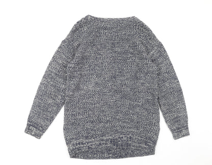 John Baner Men's Blue Cable-Knit Pullover Jumper S