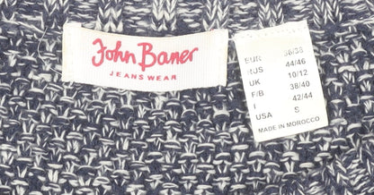 John Baner Men's Blue Cable-Knit Pullover Jumper S
