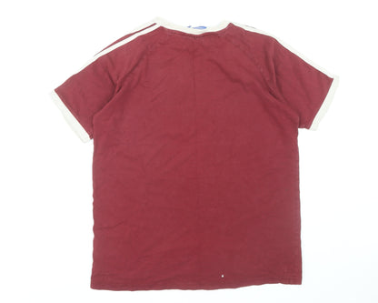 Adidas Men's Red Logo Crew Neck M T-Shirt