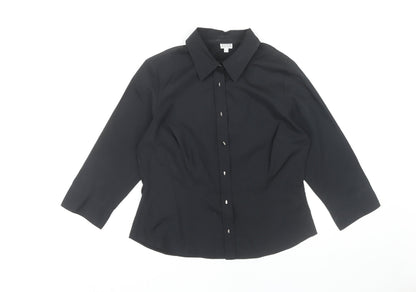 Womens UK Size 14 Etam Black  Button-Up
