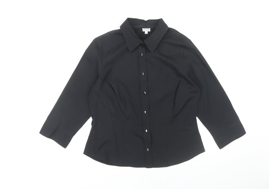 Womens UK Size 14 Etam Black  Button-Up