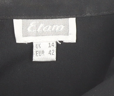 Womens UK Size 14 Etam Black  Button-Up