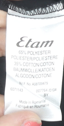 Womens UK Size 14 Etam Black  Button-Up