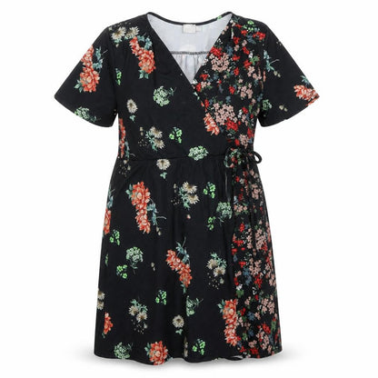 ASOS Women's Floral Wrap Dress, Multicoloured, Size 18