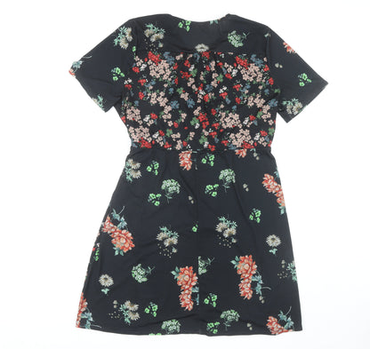 ASOS Women's Floral Wrap Dress, Multicoloured, Size 18