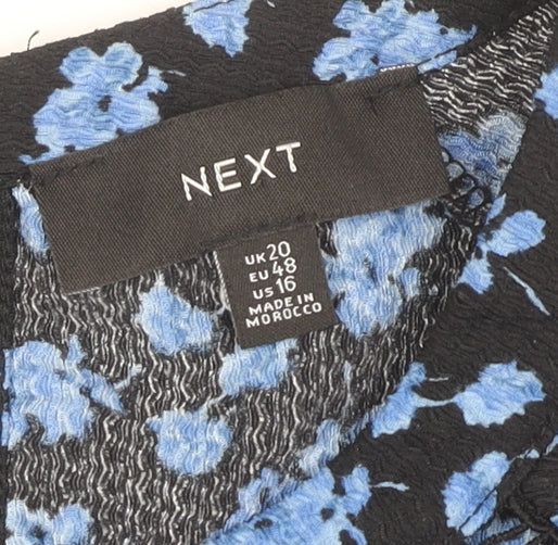 Next Women's Black Blue Floral Shift Dress Size 20