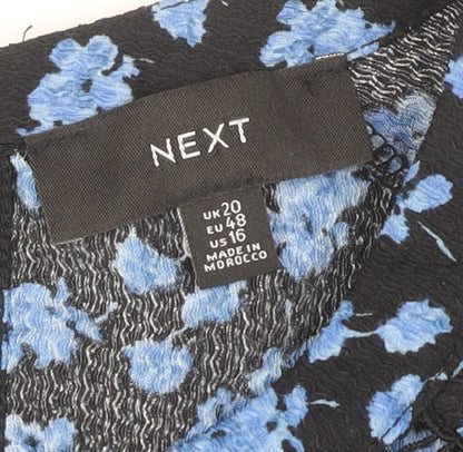 Next Women's Black Blue Floral Shift Dress Size 20