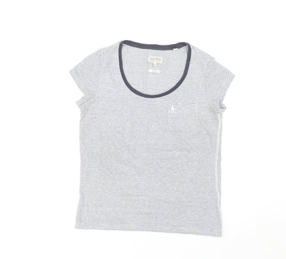Jack Wills Women's Blue Striped T-Shirt Size 4
