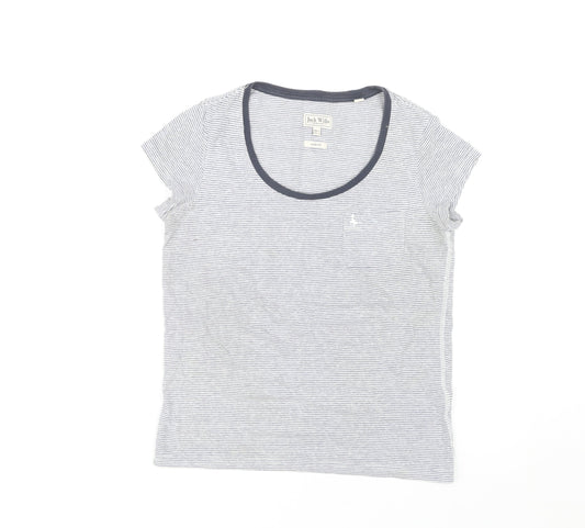 Jack Wills Women's Blue Striped T-Shirt Size 4