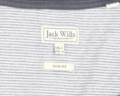 Jack Wills Women's Blue Striped T-Shirt Size 4