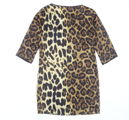 Zara Basic Women's Multicoloured Animal Print Dress 12