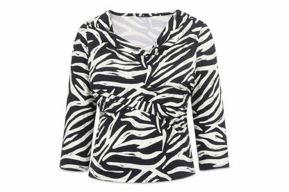 Womens UK Size 14 Kaleidoscope Black Wrap Blouse