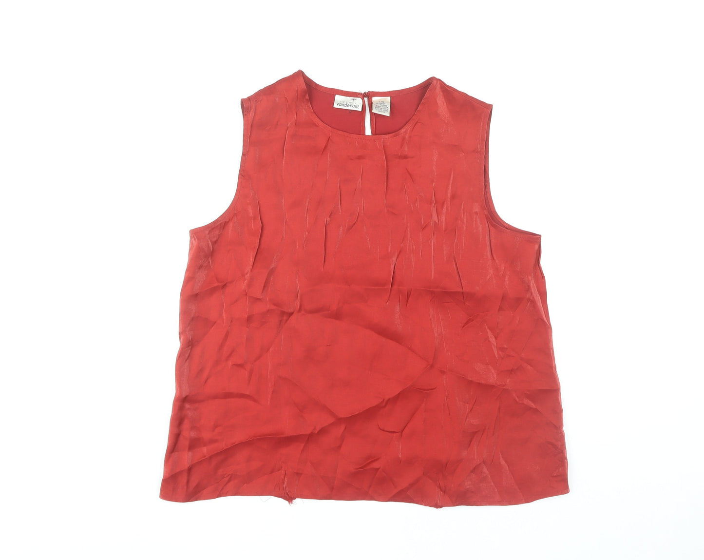 Womens UK Size L Gloria Vanderbilt Red Basic Tank