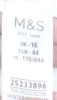 Marks and Spencer Women's White Skirt, Size 16