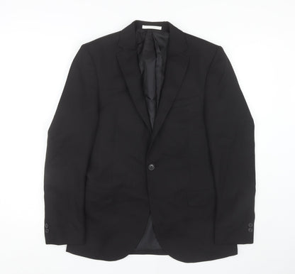 Mens UK Size 36 Moss London Regular Black Suit Jacket