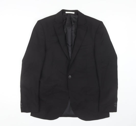 Mens UK Size 36 Moss London Regular Black Suit Jacket