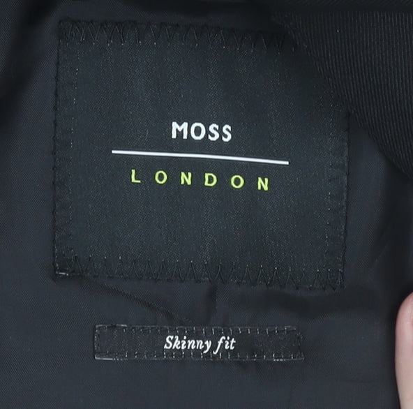 Mens UK Size 36 Moss London Regular Black Suit Jacket