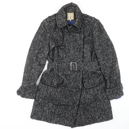 Womens UK Size 12 Jasper Conran Black Trench Coat