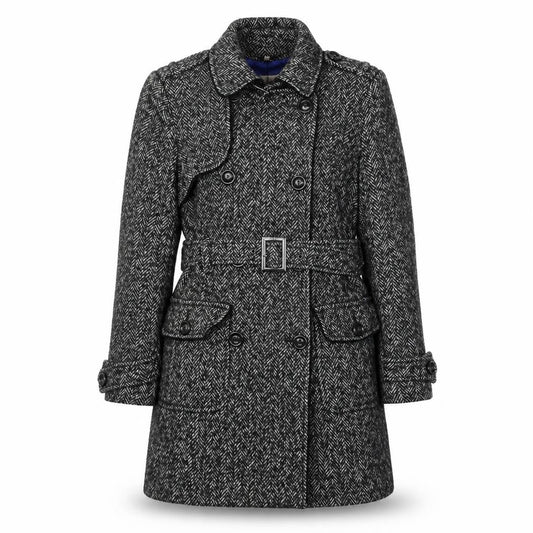 Womens UK Size 12 Jasper Conran Black Trench Coat