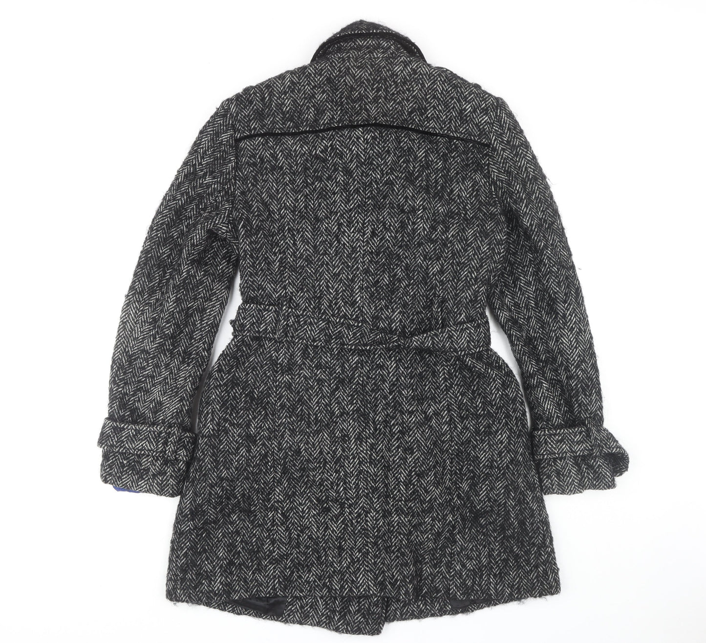 Womens UK Size 12 Jasper Conran Black Trench Coat