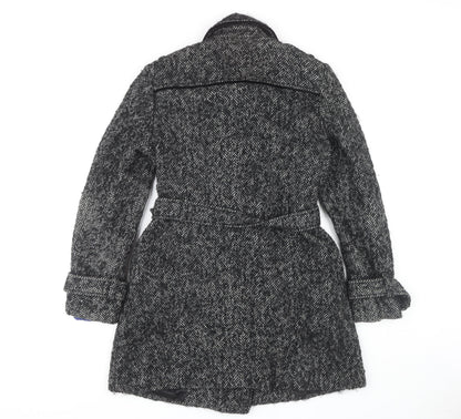 Womens UK Size 12 Jasper Conran Black Trench Coat