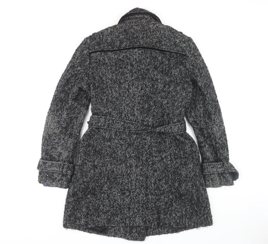 Womens UK Size 12 Jasper Conran Black Trench Coat