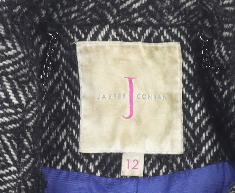 Womens UK Size 12 Jasper Conran Black Trench Coat