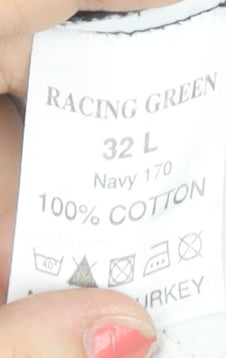 Racing Green Men's Blue Chino Trousers Size L