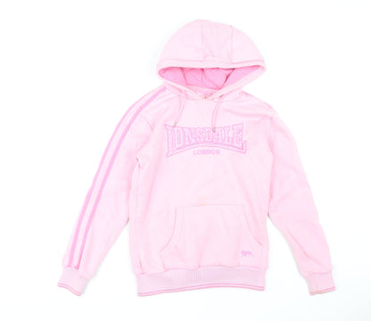 Lonsdale Women's Pink Hoodie, Size 10, Casual Wear