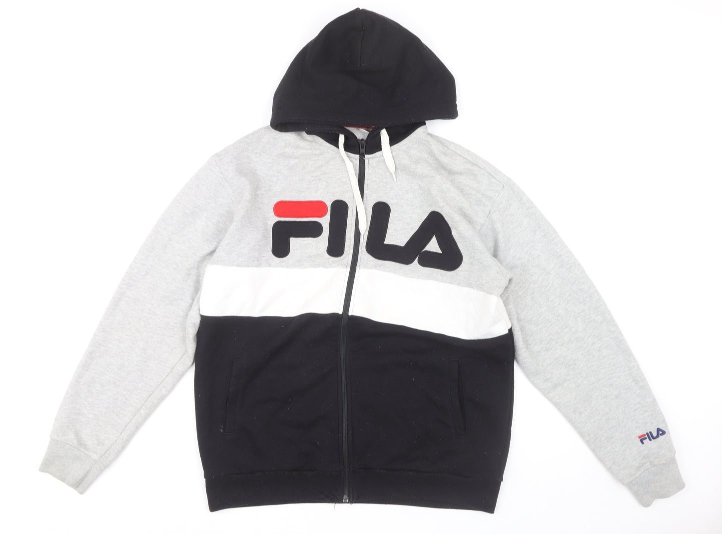 Mens UK Size M FILA Multicoloured Full Zip Hoodie