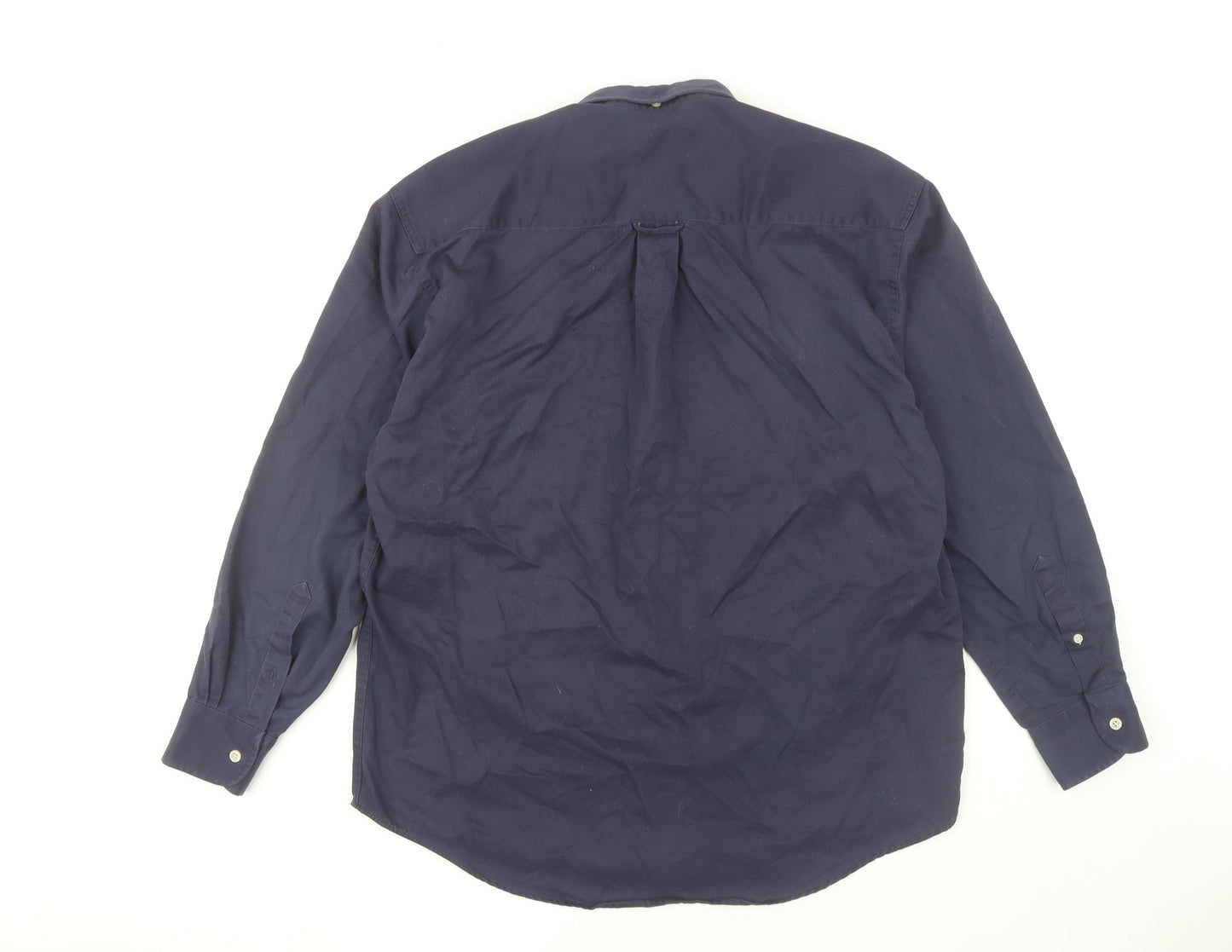 Zantos Men's Navy Cotton Button-Up Shirt - Size L