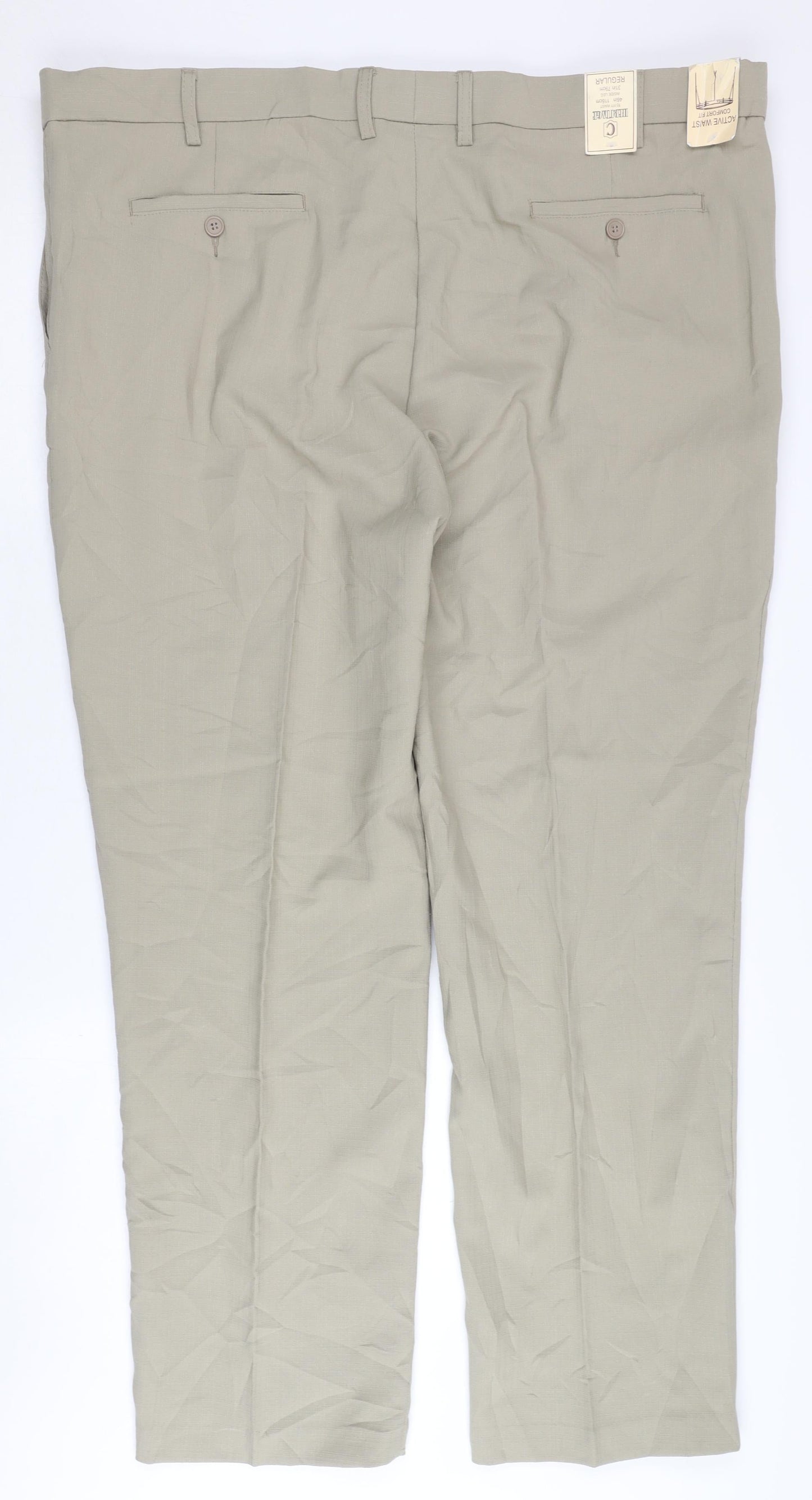 Heritage Men's Beige Trousers, 46in Waist, Regular Fit
