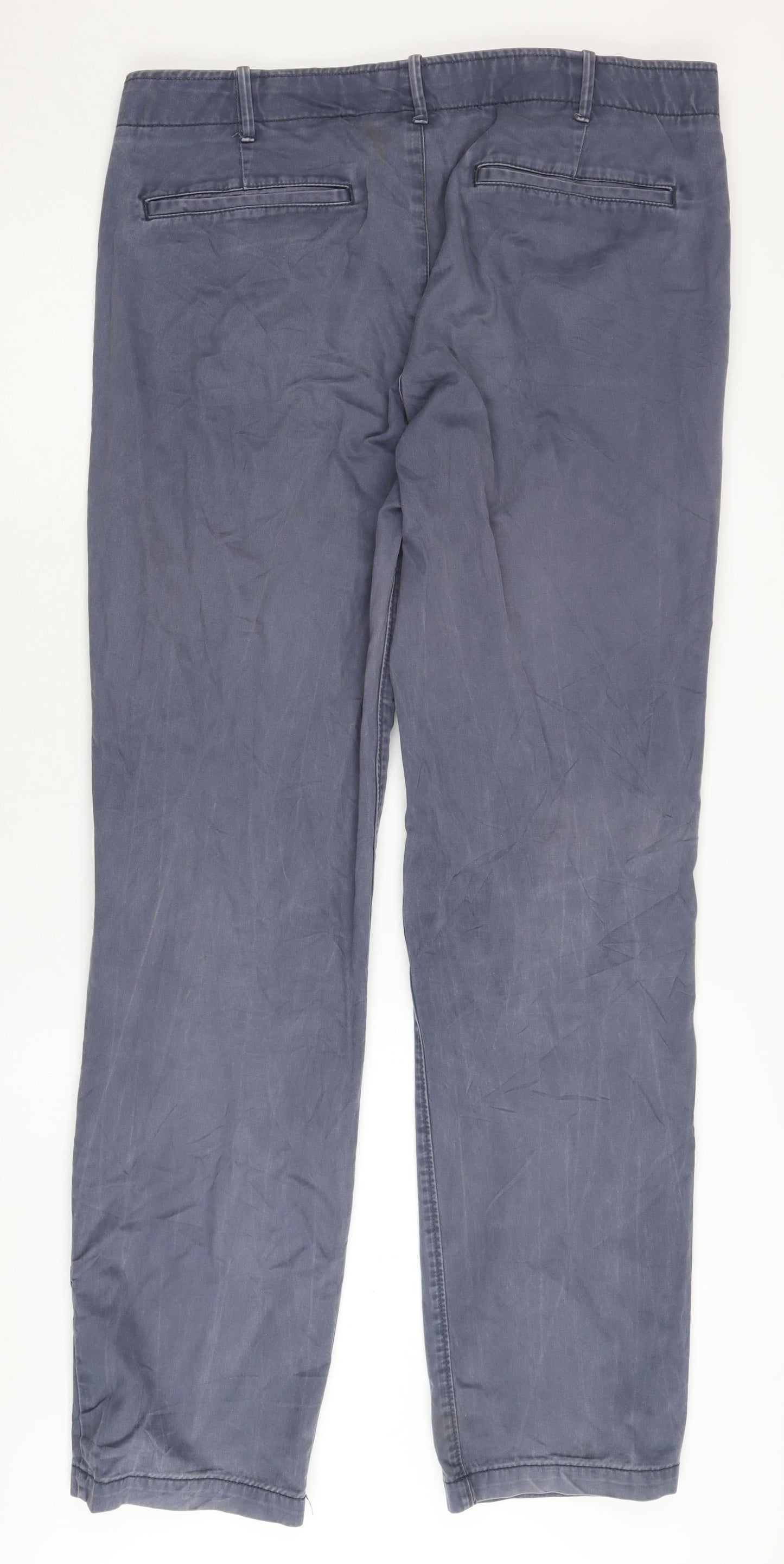 Gap Men's Blue Chino Trousers, Size 36L, Button Closure