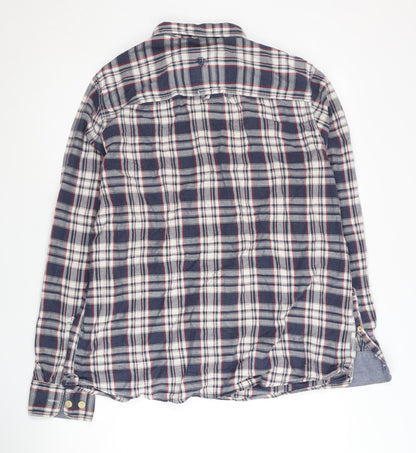 Fat Face Men's Blue Plaid Shirt, Size L, Long Sleeve Casual