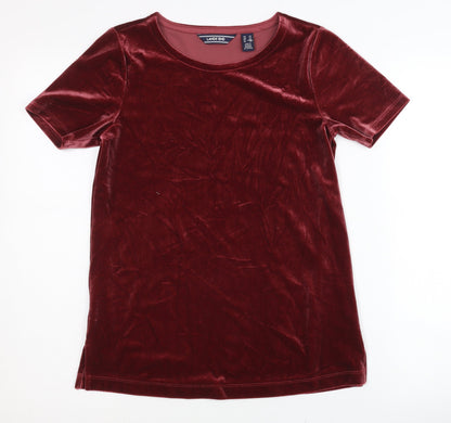 Lands' End Women's Red Velvet T-Shirt XS