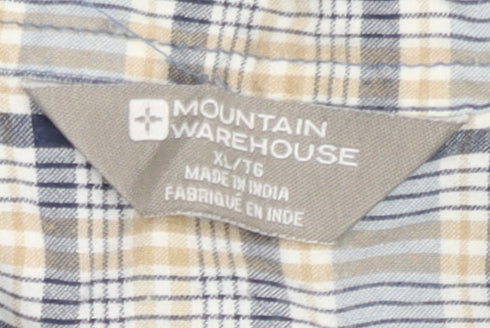 Mountain Warehouse Men's Blue Plaid Shirt XL