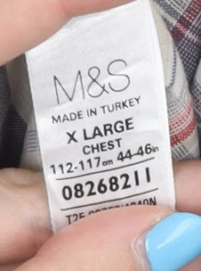 Marks and Spencer Men's XL Multicoloured Plaid Shirt
