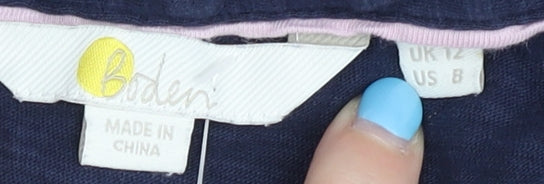 Boden Women's Blue Cotton Button-Up Shirt Size 12