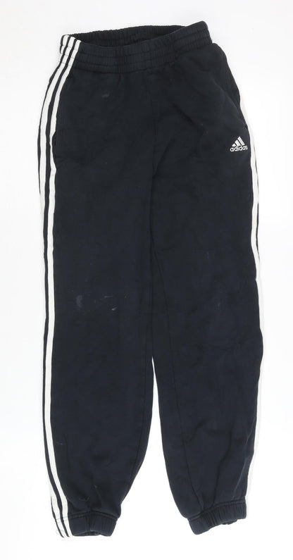 Adidas Boys Black Jogger Trousers 11-12Y Sports Activewear