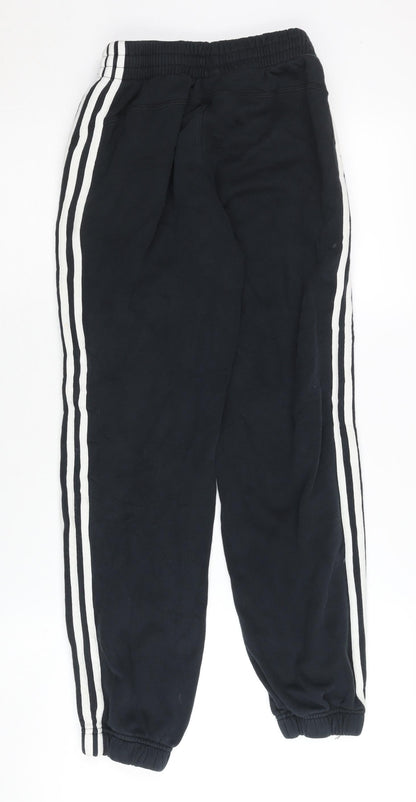 Adidas Boys Black Jogger Trousers 11-12Y Sports Activewear