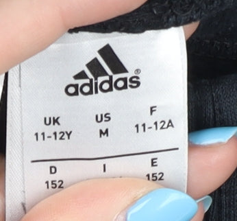 Adidas Boys Black Jogger Trousers 11-12Y Sports Activewear
